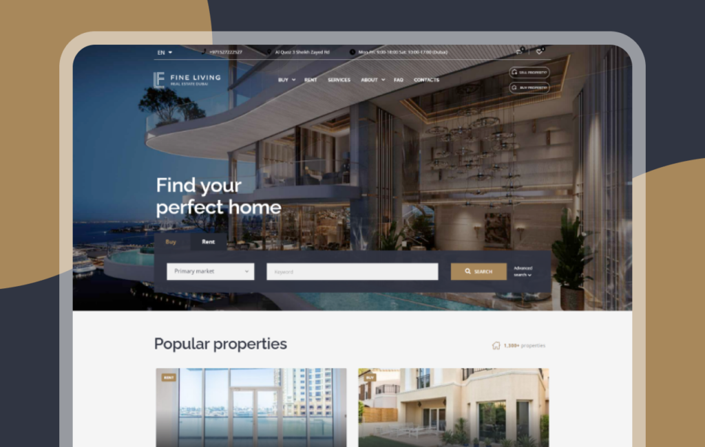 Business site Fine Living